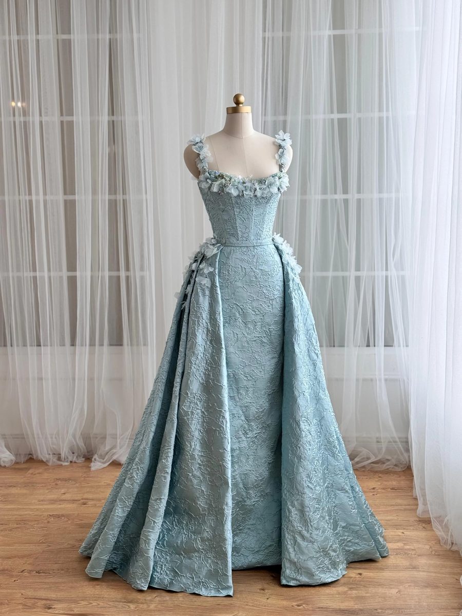 Bluebell Brocade Gown — Lumière Haute Couture handmade gown