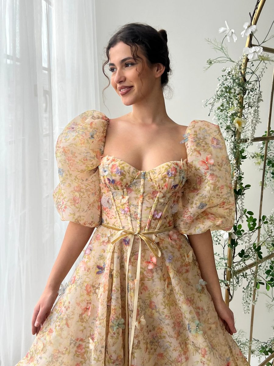 Butterfly Balloon Gown — Lumière Haute Couture handmade gown