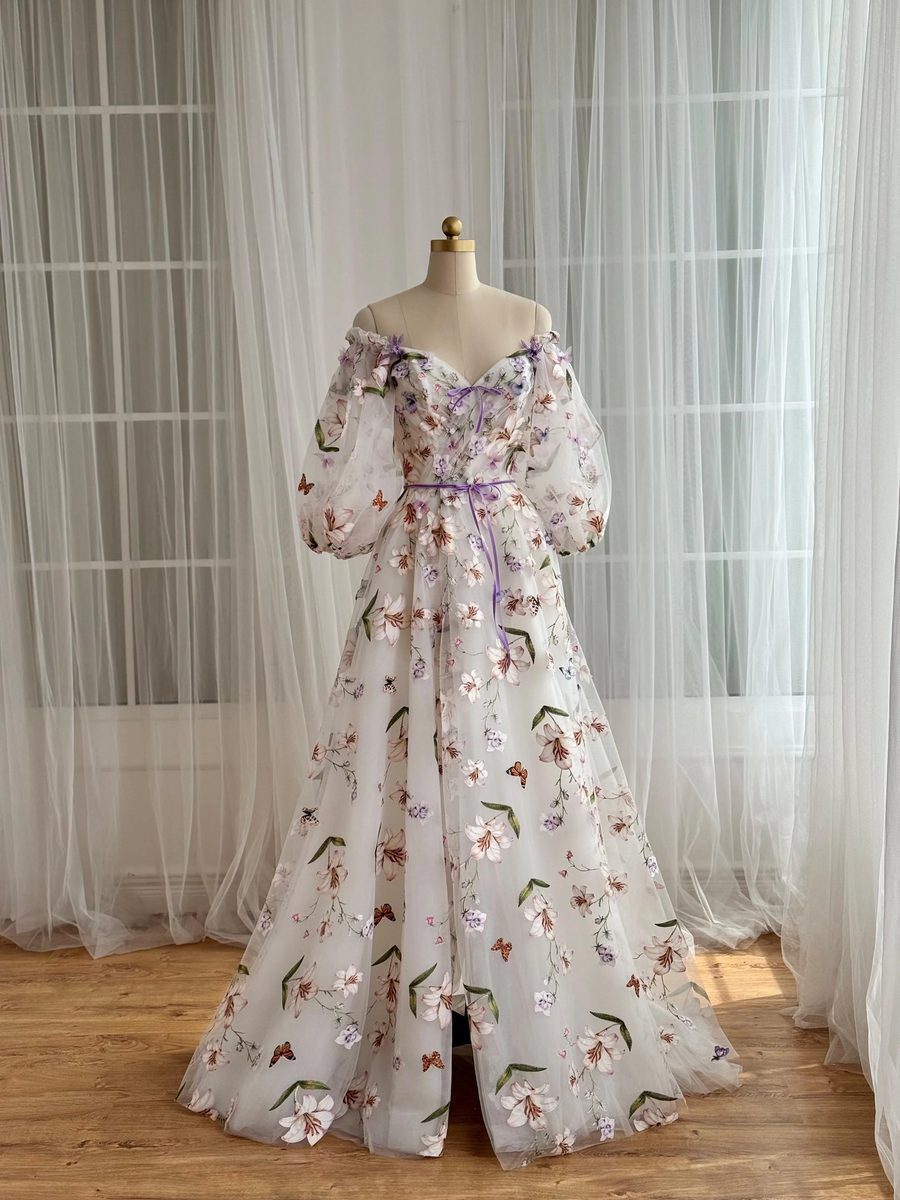 Daylight Orchard Gown — Lumière Haute Couture handmade gown