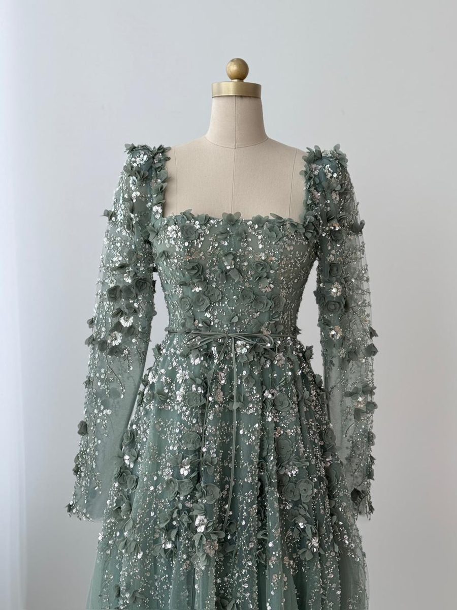 Lumière Olive Corset Gown
