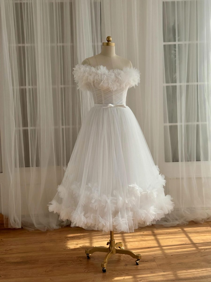 Roses in the Clouds Midi — Lumière Haute Couture handmade gown