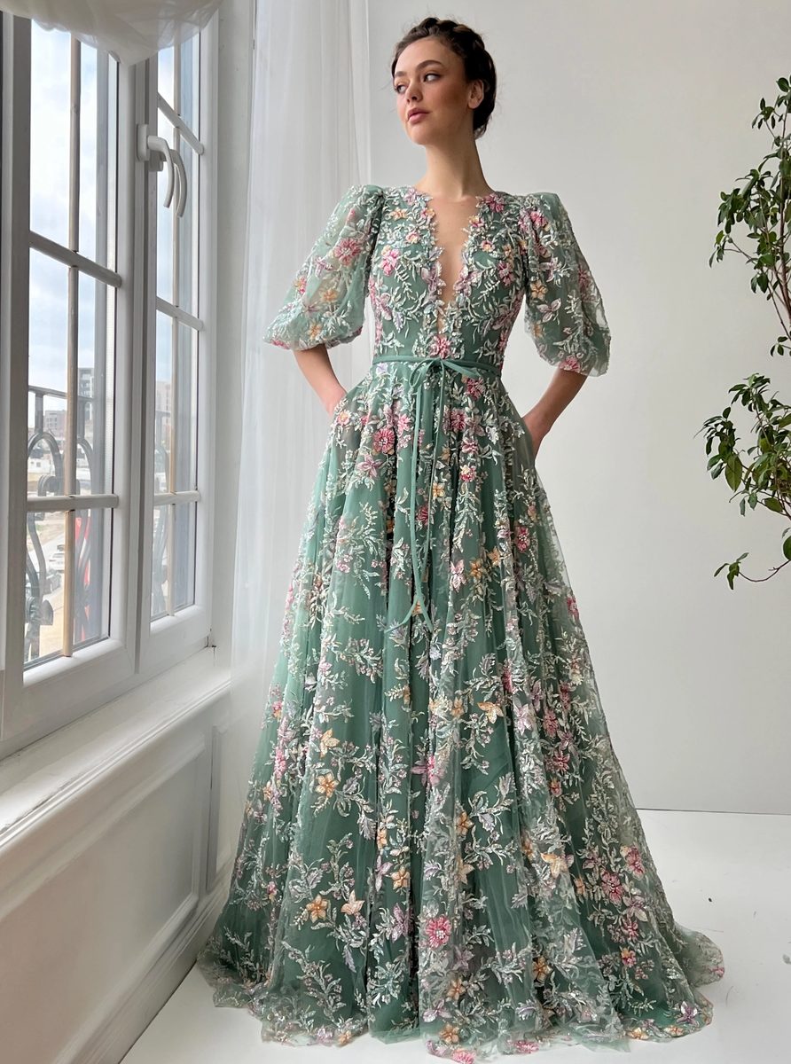 Thistle Meadow Gown — Lumière Haute Couture handmade gown