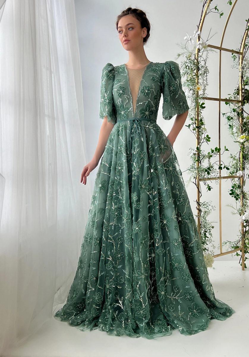 Verdure Nymia Gown — Lumière Haute Couture handmade gown