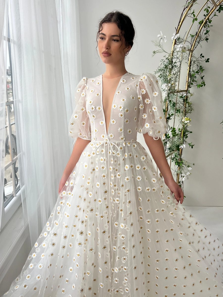 Wind of Daisies Gown — Lumière Haute Couture handmade gown